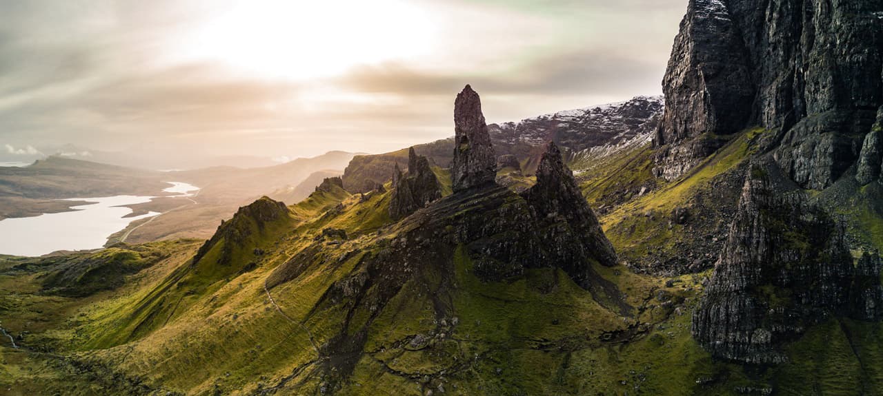 Panorama of The Old Man of Storr