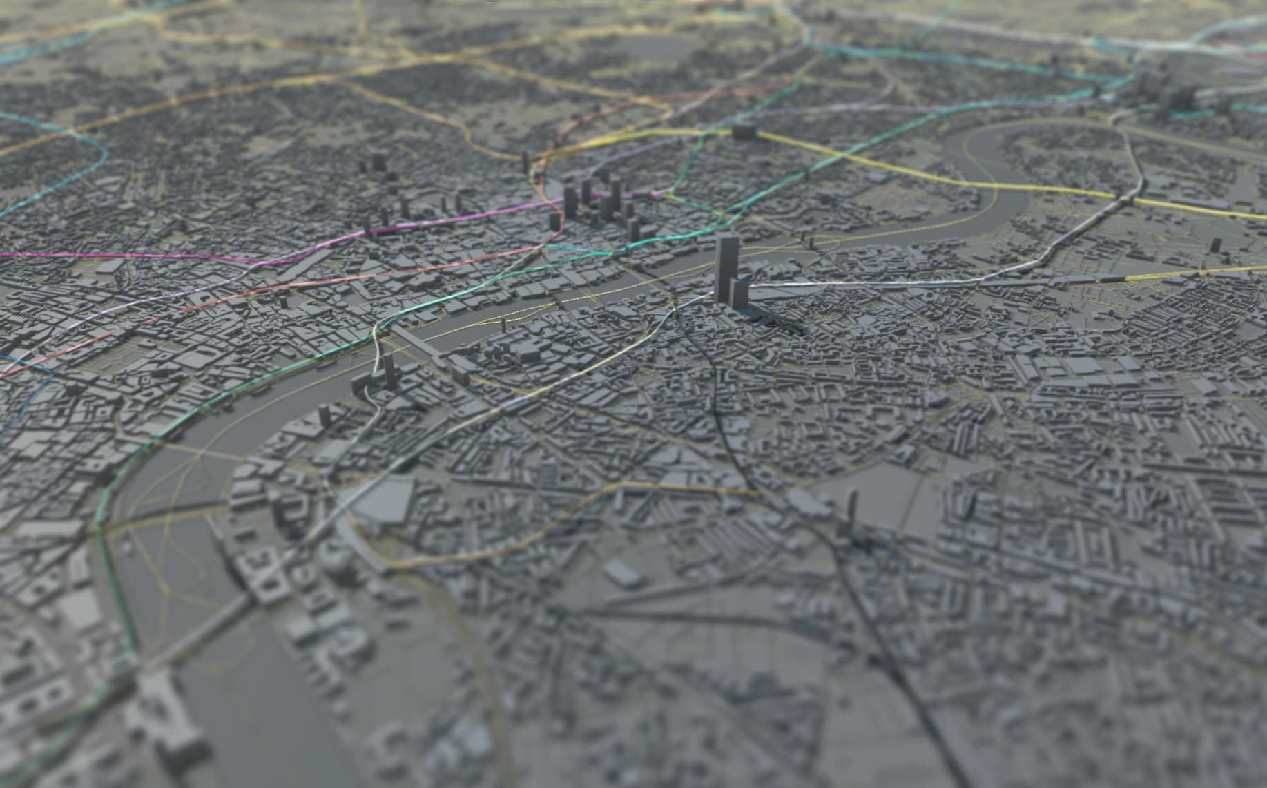 An example visualisation of London in ViziCities
