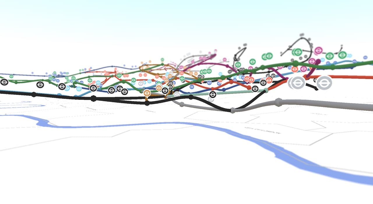 London Underground in 3D, in an early version ViziCities
